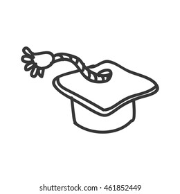 Sketch concept represented by graduation cap icon. Isolated and flat illustration
