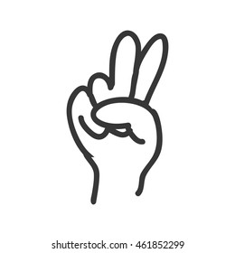 Sketch concept represented by human hand icon. Isolated and flat illustration