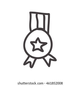 Sketch concept represented by medal icon. Isolated and flat illustration