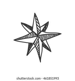 Sketch concept represented by star icon. Isolated and flat illustration