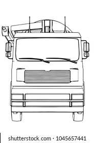 sketch of concrete mixer vector
