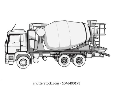 How to Draw a Cement Mixer Truck for Kids  Truck Coloring for Toddlers and  Kids  YouTube