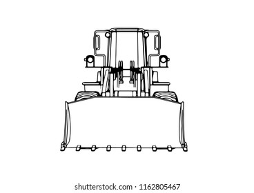 sketch of a construction bulldozer vector