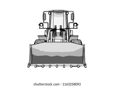 sketch of a construction bulldozer vector