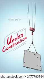 Sketch. Construction crane hook. Vector hand draw
