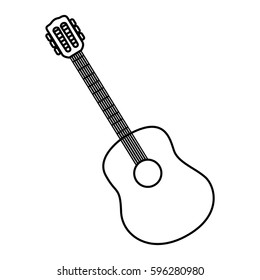 sketch contour acoustic guitar icon vector illustration