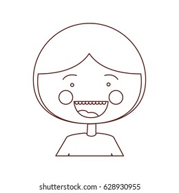 sketch contour smile expression cartoon half body guy with short hair vector illustration
