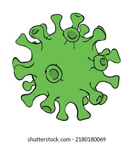 Sketch Of Coronavirus Infection, Linear Drawing Of Coronavirus Macro