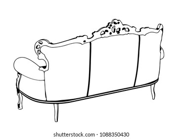 sketch of couch vector