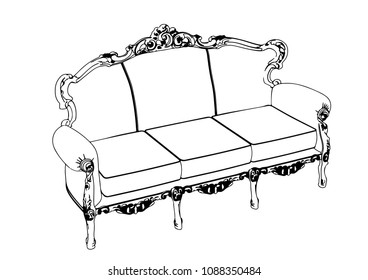 Sketch Couch Vector Stock Vector (Royalty Free) 1088350484 | Shutterstock