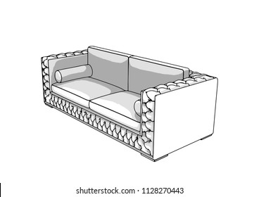 sketch of couch vector