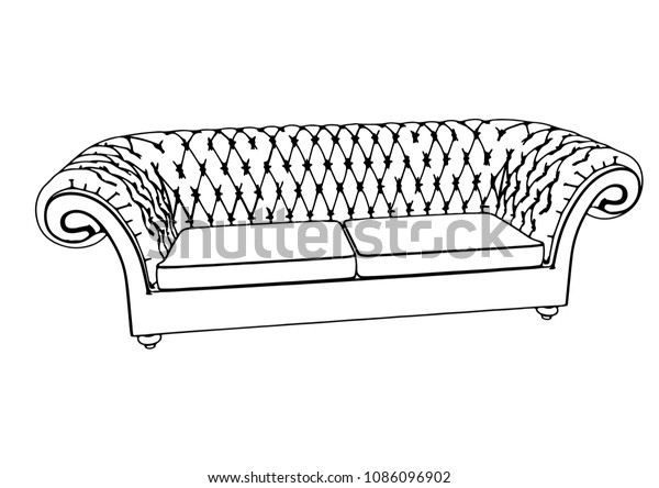 Sketch Couch Vector Stock Vector Royalty Free 1086096902
