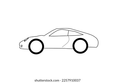 Sketch of coupe car with white background. Coupes. Vector illustration.