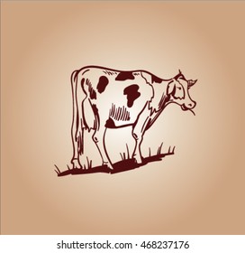 sketch of cow