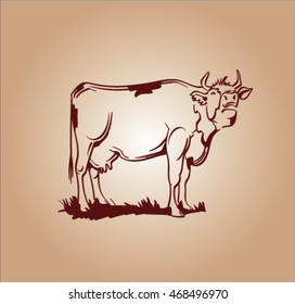 sketch of cow