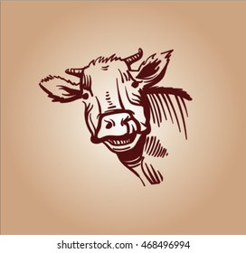 sketch of cow