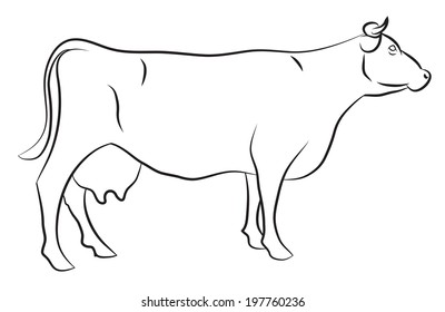 Cow Outline Images, Stock Photos & Vectors | Shutterstock