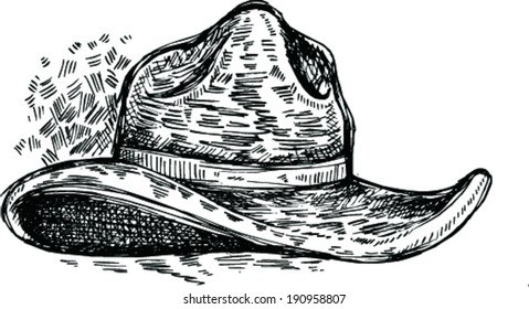 sketch of cowboy hat - Vector illustration