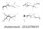 Sketch crack texture. Ground cracks, breaks on land surface from earthquake. old wall background crack vector.	