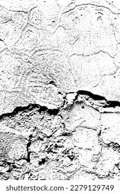 Sketch of craked concrete surface texture. Dirty surface texture vector.