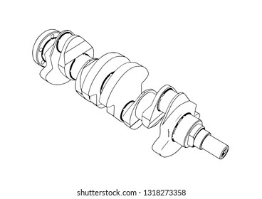 sketch crankshaft vector