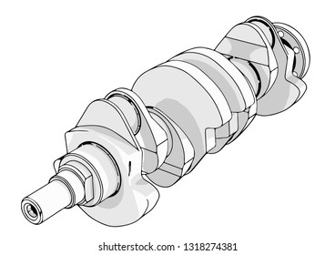 sketch crankshaft vector
