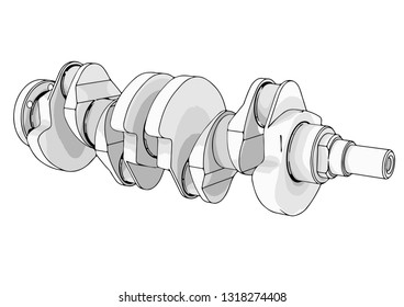 sketch crankshaft vector
