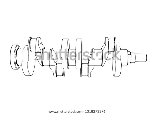 Sketch Crankshaft Vector Stock Vector (Royalty Free) 1318273376 ...