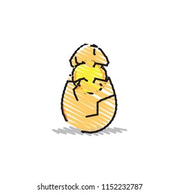 Sketch Crayon Egg Illustartion Vector Eps.10