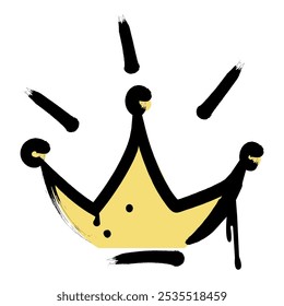 Sketch Crown Icon. Doodle Style Crown. Graffiti Style Vector Illustration