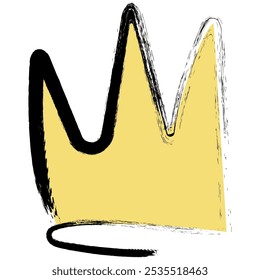 Sketch Crown Icon. Doodle Style Crown. Graffiti Style Vector Illustration