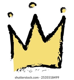 Sketch Crown Icon. Doodle Style Crown. Graffiti Style Vector Illustration