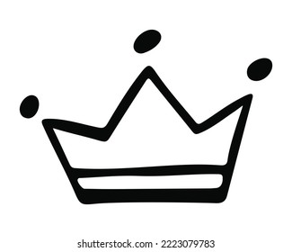 Sketch crown  Simple graffiti crowning  elegant queen king crowns hand drawn  Vector illustration