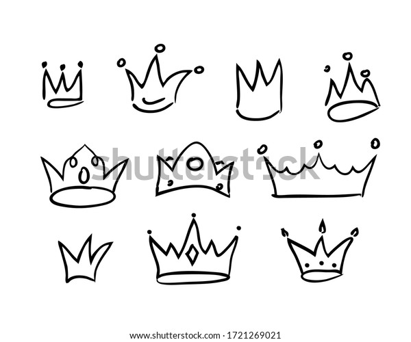 Sketch Crown Simple Graffiti Crowning On Stock Vector (Royalty Free ...