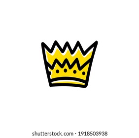 Sketch crown vector. Simple queen or king crown hand drawn. Royal imperial coronation symbol vector illustration isolated on white background