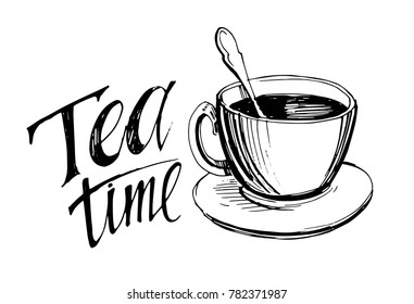 Sketch of a cup. Hand drawn vector illustration