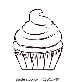 Sketch of a cupcakes - Vector illustration design