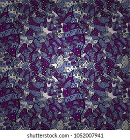 Sketch cute background. Doodles black, blue and purple on colors. Nice pattern for wrapping paper vector.