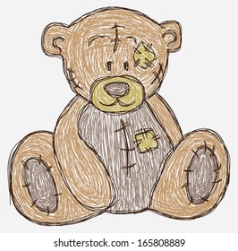 sketch cute bear
