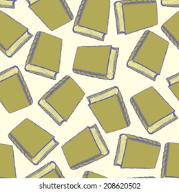 sketch cute book seamless pattern in vintage style 