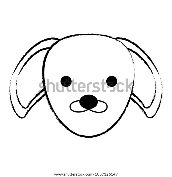 Sketch Cute Dog Face Icon Over Stock Vector Royalty Free