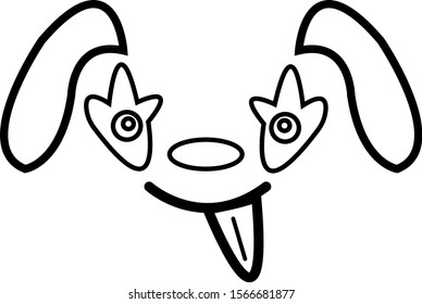 sketch cute dog with his tongue hanging out object on a white background pet concept.