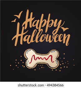Sketch of  Cute funny Halloween Cookies in vector