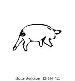 Sketch of cute pig. Hand drawn Symbol of the Year 2019. Simple vector  illustration EPS 10