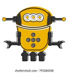 Sketch of a cute robot, Vector illustration