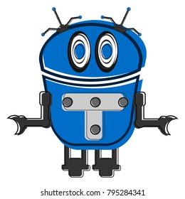 Sketch of a cute robot, Vector illustration