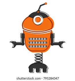 Sketch of a cute robot, Vector illustration