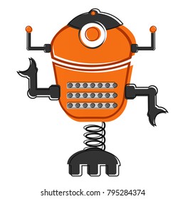 Sketch of a cute robot, Vector illustration