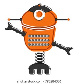 Sketch of a cute robot, Vector illustration