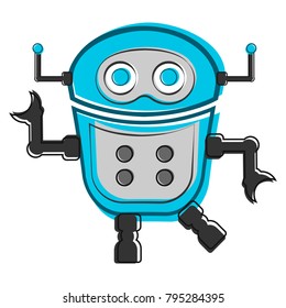 Sketch of a cute robot, Vector illustration
